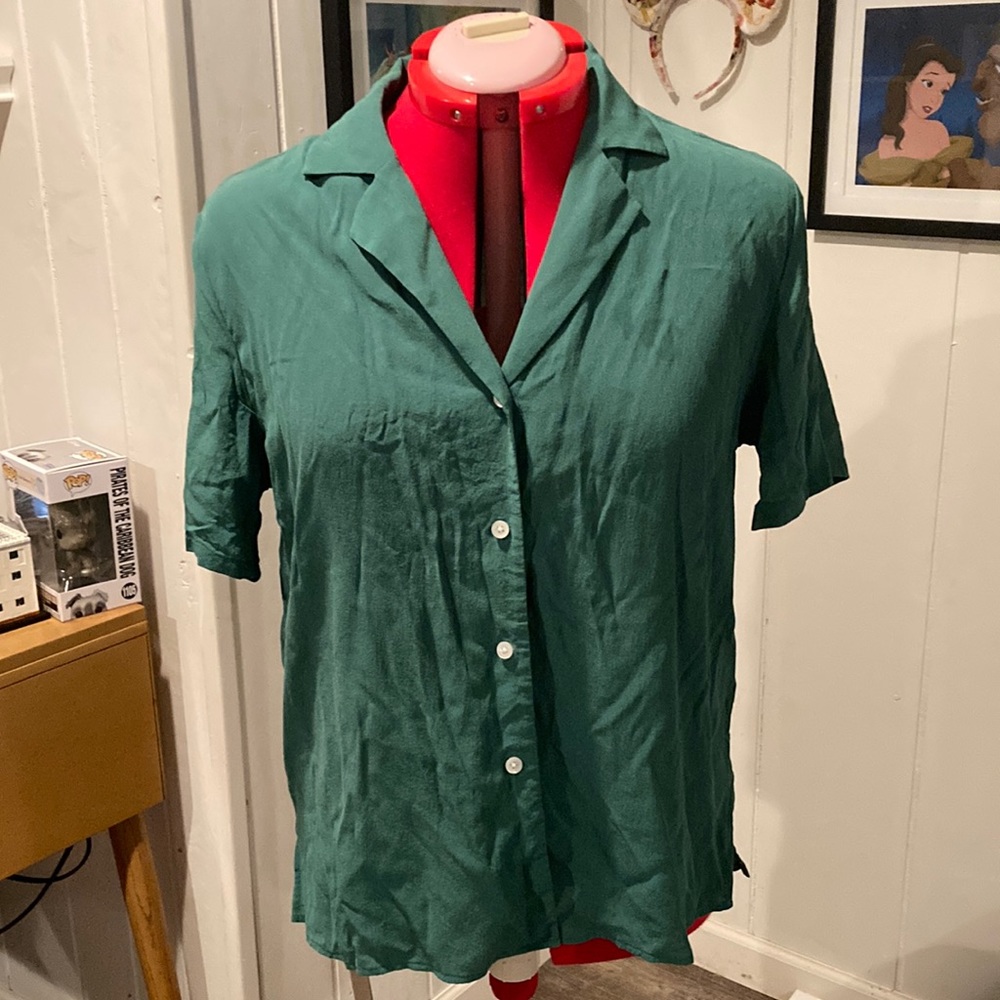 Green Crepe Blouse